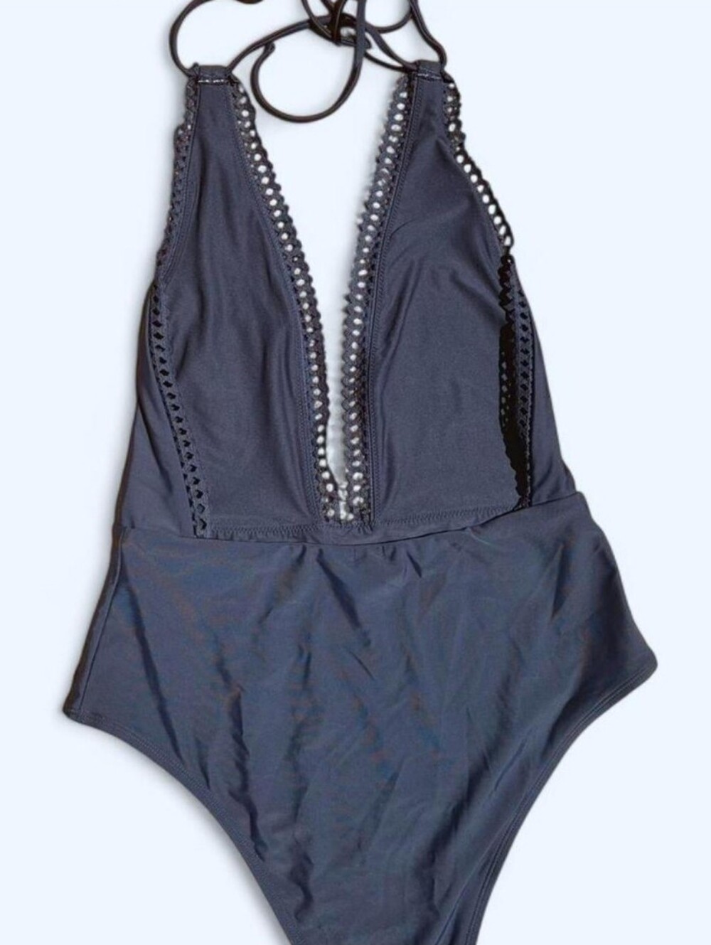 Aerie Navy Plunge One Piece Swim